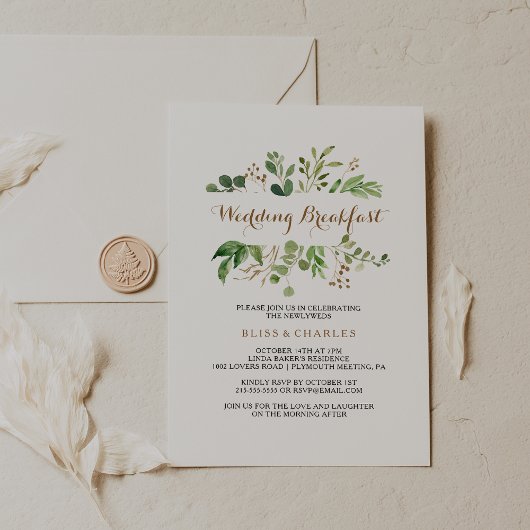 Invitation Elégant Eucalyptus Feuille de verdure Mariage peti
