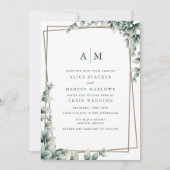 Invitation Élégant Eucalyptus Feuille Mariage botanique (Devant)