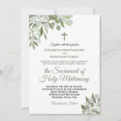Invitation Élégant Eucalyptus Feuille Mariage catholique mode (Devant)
