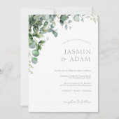 Invitation Elégant Eucalyptus Feuille Mariage de feuillage (Devant)