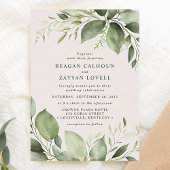 Invitation Élégant Eucalyptus Feuille Mariage moderne