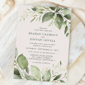 Invitation Élégant Eucalyptus Feuille Mariage moderne