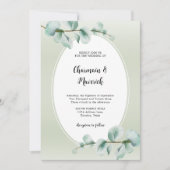 Invitation Elégant Eucalyptus feuille verdure Mariage photo (Devant)
