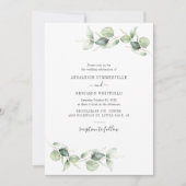 Invitation Elégant Eucalyptus Feuille Verdure Mariage rustiqu (Devant)