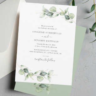 Invitation Elégant Eucalyptus Feuille Verdure Mariage rustiqu