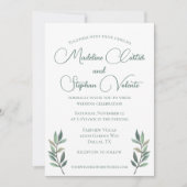Invitation Elégant Eucalyptus Feuille Vert Mariage moderne (Devant)