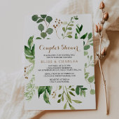 Invitation Elégant Eucalyptus Feutre Verdure Couples Douche