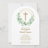 Invitation Elegant Eucalyptus First Communion (Devant)