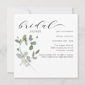 Invitation Elégant Eucalyptus Floral Douche nuptiale Invitati (Devant)