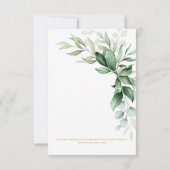 Invitation Elégant Eucalyptus Gold Wedding Enregistrer la dat (Dos)