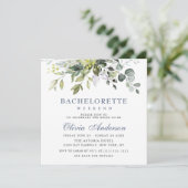 Invitation Elégant Eucalyptus Green Bachelorette Week-end (Debout devant)