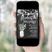 Invitation Elégant Eucalyptus Green Graduation BBQ Party