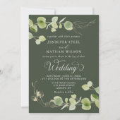 Invitation Elegant Eucalyptus Greenery Double-Sided Wedding (Devant)