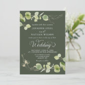 Invitation Elegant Eucalyptus Greenery Double-Sided Wedding (Debout devant)
