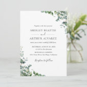 Invitation Elegant Eucalyptus Greenery Wedding (Debout devant)