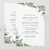 Invitation Elegant Eucalyptus Greenery Wedding (Devant / Derrière)