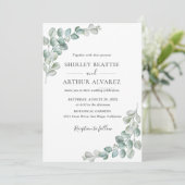 Invitation Elegant Eucalyptus Greenery Wedding (Debout devant)