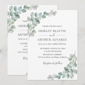 Invitation Elegant Eucalyptus Greenery Wedding (Devant / Derrière)