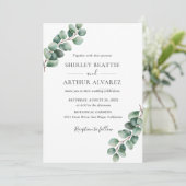 Invitation Elegant Eucalyptus Greenery Wedding (Debout devant)