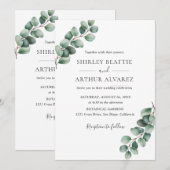 Invitation Elegant Eucalyptus Greenery Wedding (Devant / Derrière)