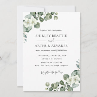 Invitation Elegant Eucalyptus Greenery Wedding