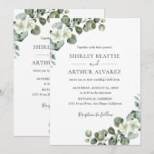 Invitation Elegant Eucalyptus Greenery Wedding (Devant / Derrière)