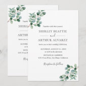 Invitation Elegant Eucalyptus Greenery Wedding (Devant / Derrière)