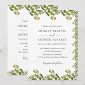 Invitation Elegant Eucalyptus Greenery Wedding (Devant / Derrière)