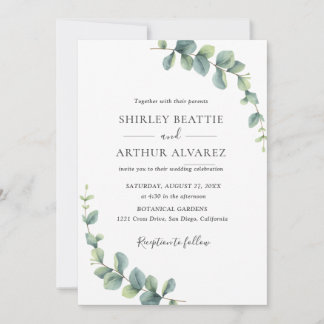 Invitation Elegant Eucalyptus Greenery Wedding