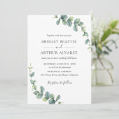 Invitation Elegant Eucalyptus Greenery Wedding (Debout devant)
