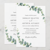 Invitation Elegant Eucalyptus Greenery Wedding (Devant / Derrière)