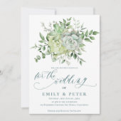 Invitation Elégant Eucalyptus Joli Mariage floral vert (Devant)