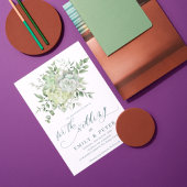 Invitation Elégant Eucalyptus Joli Mariage floral vert