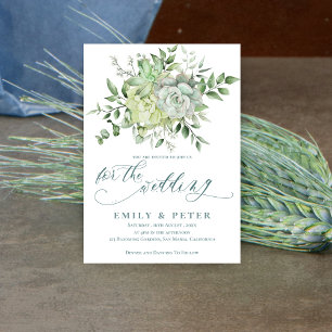 Invitation Elégant Eucalyptus Joli Mariage floral vert