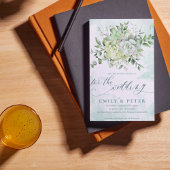 Invitation Elégant Eucalyptus Joli Mariage floral vert