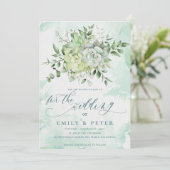 Invitation Elégant Eucalyptus Joli Mariage floral vert (Debout devant)