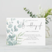 Invitation Élégant Eucalyptus Mariage bleu Poudre Invi (Debout devant)