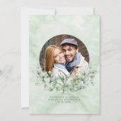 Invitation Elégant Eucalyptus Mariage de couronne de verdure (Dos)