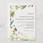 Invitation Elégant Eucalyptus Mariage de couronne de verdure (Devant)