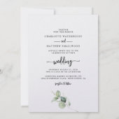 Invitation Elégant Eucalyptus Mariage géométrique (Dos)