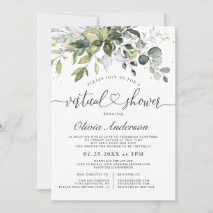 Invitation Elégant Eucalyptus NEUTRAL Baby shower virtuel