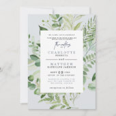 Invitation Elégant Eucalyptus Parents Dusty Blue Mariage Inv (Devant)