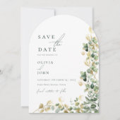 Invitation Elégant Eucalyptus photo mariage Enregistrer la da (Devant)