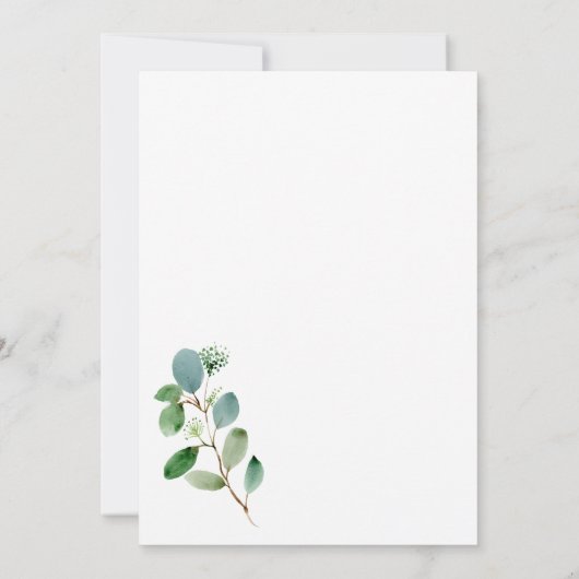 Invitation Élégant Eucalyptus pour la célébration après le ma (Dos)