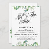 Invitation Élégant Eucalyptus pour la célébration après le ma (Devant / Derrière)