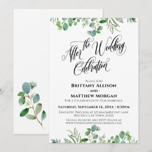 Invitation Élégant Eucalyptus pour la célébration après le ma