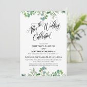 Invitation Élégant Eucalyptus pour la célébration de mariage  (Debout devant)