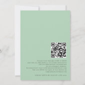 Invitation Élégant Eucalyptus QR Code Mariage de script (Dos)