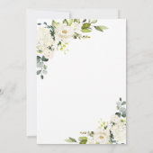 Invitation Elégant Eucalyptus Roses Blanches RÉPÉTITION DÎNER (Dos)