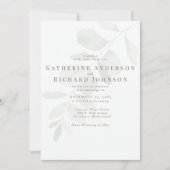 Invitation Elégant Eucalyptus Stem Aucun Mariage Parents (Devant)